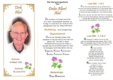 ABEL-Dirk-Albert-Nn-Dirkie-1935-2010-GGSA.NoordWesVersameling-M