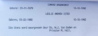 BADENHORST-Conrad-1979-1992-M---ISTED-Leslie-Andrew-1980-1992-M