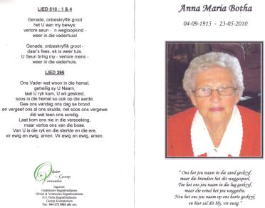 BOTHA-Anna-Maria-nee-Schoeman-1915-2010-F