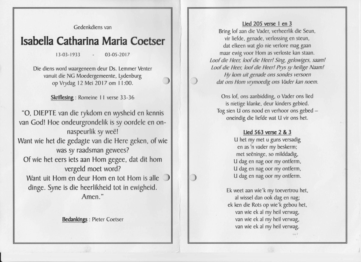 COETSER-Isabella-Catharina-Maria-Nn-Issie-1913-2017-F_2
