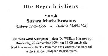 ERASMUS-Susara-Maria-1956-1994-F