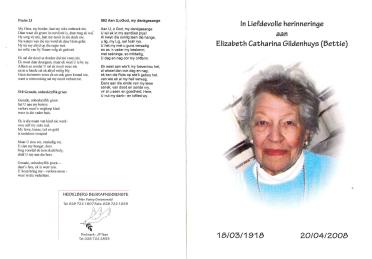 GILDENHUYS-Elizabeth-Catharina-Nn-Bettie-nee-Lourens-1918-2008-F