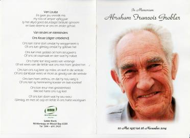 GROBLER-Abraham-Francois-Nn-At-1937-2014-M