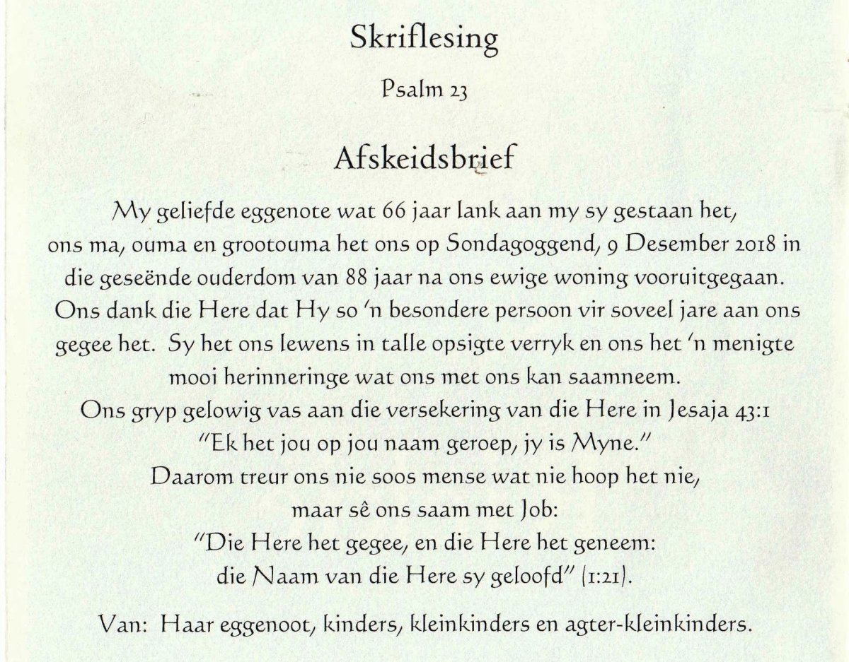 GROBLER-Riekie-1930-2018-F-98