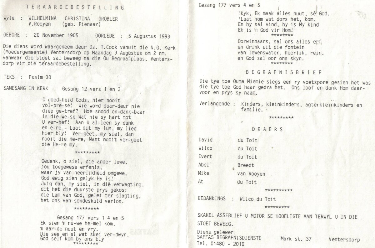 GROBLER-Wilhelmina-Christina-Nn-Miemie-nee-Pienaar-X-VanRooyen-1905-1993-F_1