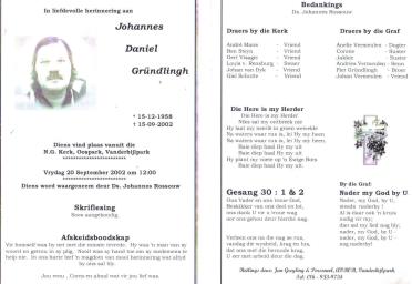 GRÜNDLINGH-Johannes-Daniel-1958-2002-M