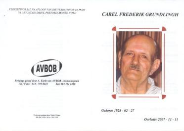 GRUNDLINGH-Carel-Frederik-1928-2007-M