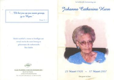 HURN-Johanna-Catharina-1920-2007-F
