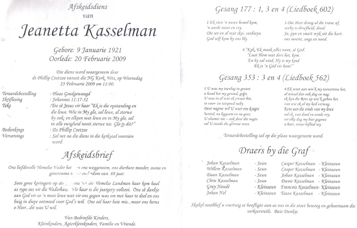 KASSELMAN-Jeanetta-Nn-Nettie-1921-2009-F_1