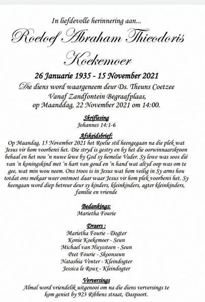 KOEKEMOER-Roelof-Abraham-Theodoris-Nn-Roelie-1935-2021-M_2