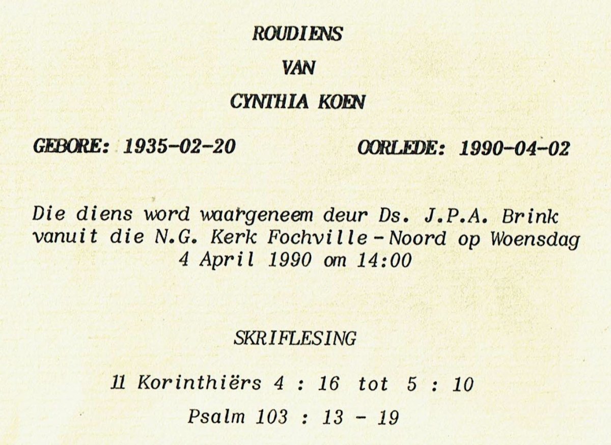 KOEN-Cynthia-1935-1990-F-99