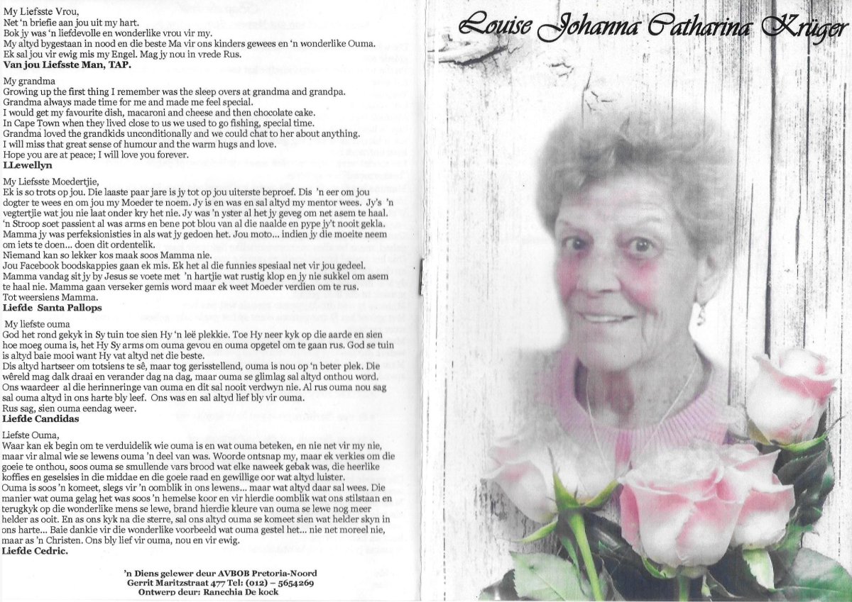 KRÜGER-Louise-Johanna-Catharina-Nn-Louise.Bok-nee-Bouwer-1943-2016-F-01