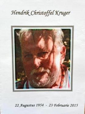 KRUGER-Hendrik-Christoffel-Nn-Hennie-1954-2015-M