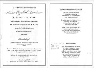 LANDMAN-Aletta-Elizabeth-1947-2013