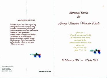 LINDE-VAN-DER-George-Stephen-Nn-George-1924-2003-M