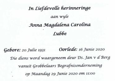 LUBBE-Anna-Magdalena-Carolina-Nn-Anna-1931-2020-F_2