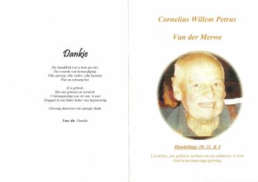 MERWE-VAN-DER-Cornelius-Willem-Petrus-1917-2008-M