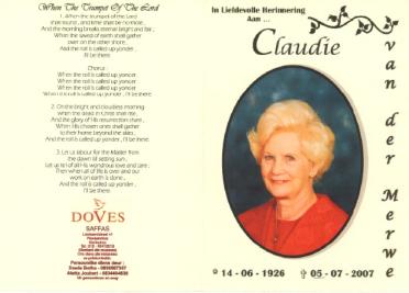 MERWE-VAN-DER-Engela-Claudie-Nn-Claudie-1926-2007-F