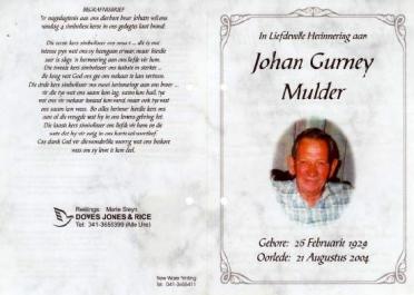 MULDER-Johan-Gurney-1929-2004-M