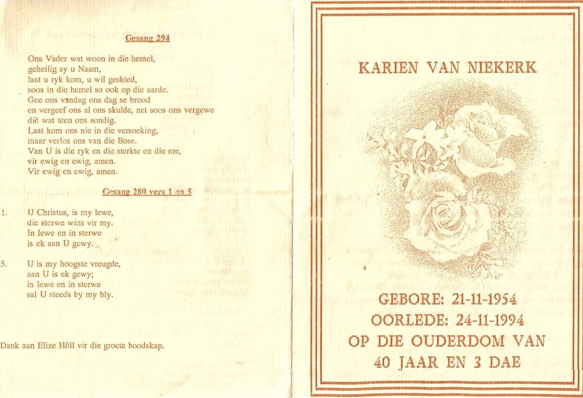 NIEKERK-VAN-Karien-1954-1994-F_1