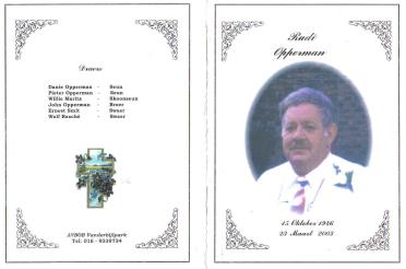 OPPERMAN-Daniël-Rudolph-Nn-Rudi-1946-2003-M