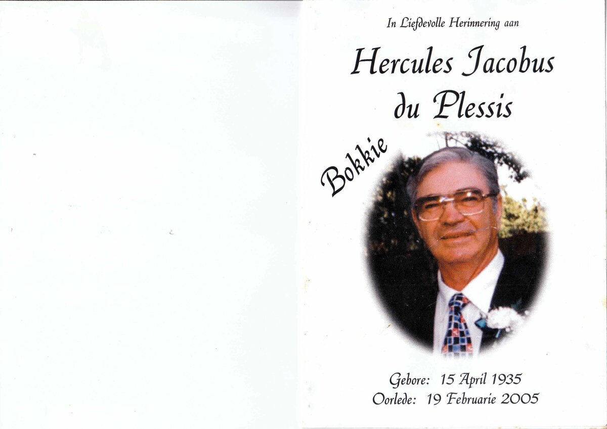 PLESSIS-DU-Hercules-Jacobus-Nn-Bokkie-1935-2005-M-101