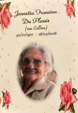 PLESSIS-DU-Jeanetta-Francina-née-Collins-1917-2016-F
