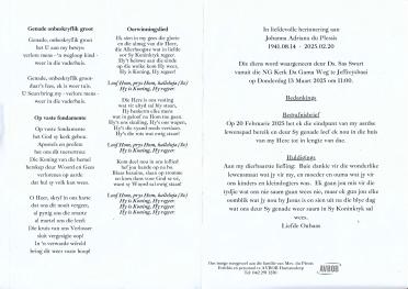 PLESSIS-DU-Johanna-Adriana-Nn-Audrey-1941-2025-F-02