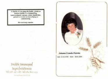 PRETORIUS-Johanna-Cornelia-Nn-Joey-1918-2005-F