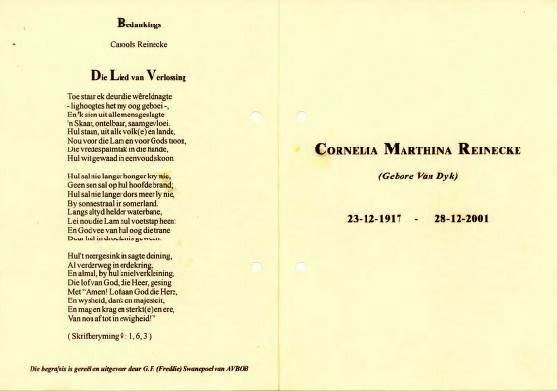 REINECKE-Cornelia-Marthina-Nn-Tina-nee-VanDyk-1917-2001-F_1
