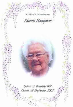 SAAYMAN-Dorothea-Paulus-Nn-Pauline-nee-Vermaak-1917-2007-F