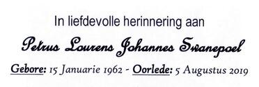 SWANEPOEL-Petrus-Lourens-Johannes-1962-2019-M