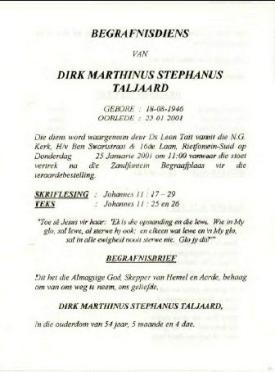 TALJAARD-Dirk-Marthinus-Stephanus-Nn-Tallie-1946-2001-GGSA.NoordWesVersameling-M