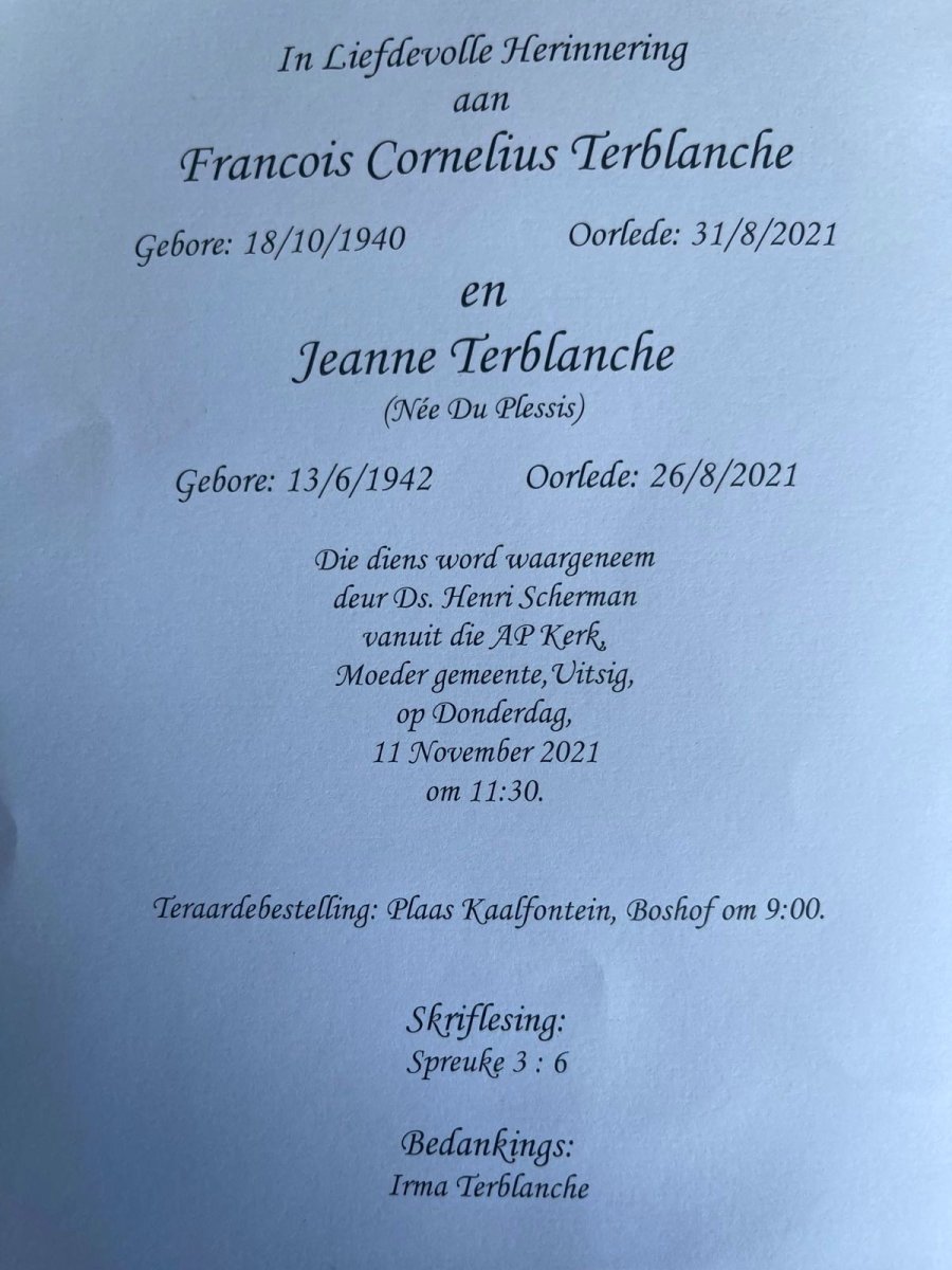 TERBLANCHE-Francois-Cornelius-Nn-Frans-1940-2021-M---TERBLANCHE-Jeanne-nee-DuPlessis-1942-2021-F_2