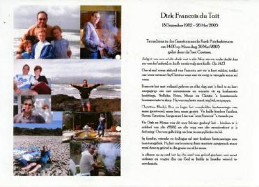 TOIT-DU-Dirk-Francois-Nn-Francois-1962-2005-GGSA.NoordWesVersameling-M