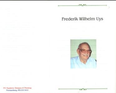 UYS-Frederik-Wilhelm-1915-2001-GGSA.NoordWesVersameling-M