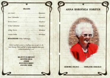 VORSTER-Anna-Dorothea-Nn-Anna-nee-DeVos-1912-2005-GGSA.NoordWesVersameling-F