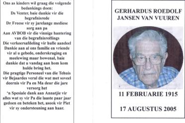 VUUREN-JANSEN-VAN-Gerhardus-Roedolf-1915-2005-M