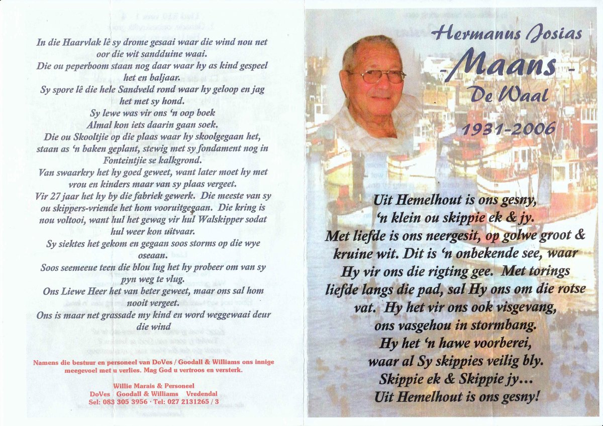 WAAL-DE-Hermanus-Josias-Nn-Maans.Manie-1931-2006-M-01
