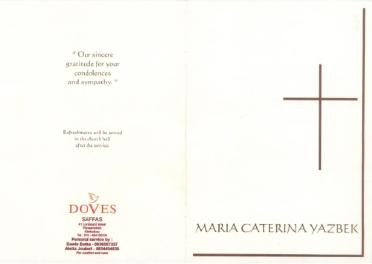 YAZBEK-Maria-Caterina-nee-Acquisto-1957-2007-GGSA.NoordWesVersameling-F